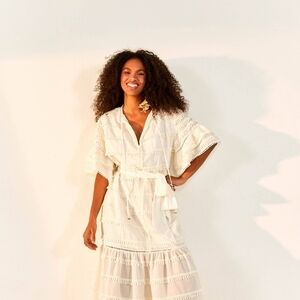 FARM Rio Cream Midi Dress